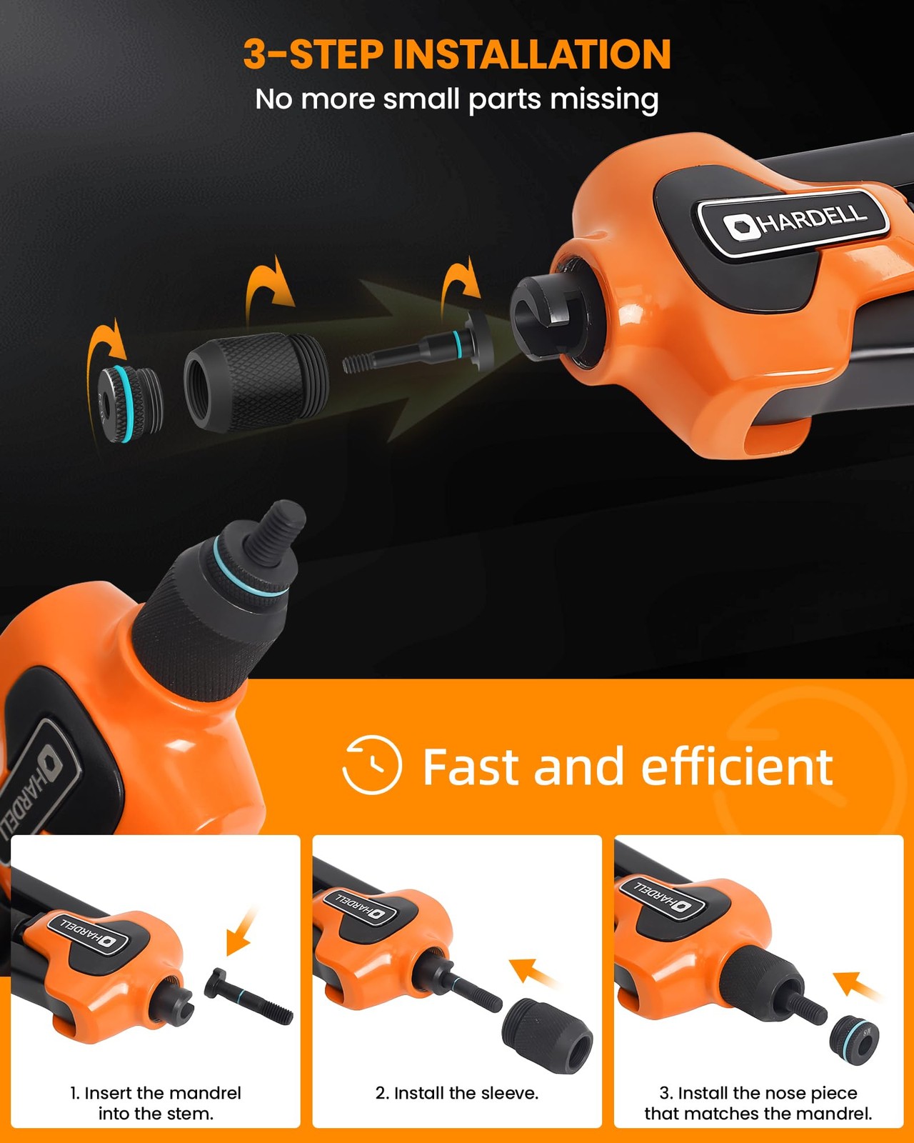 Rivet Nut Tool Kit, 14" Rivnut Tool Kit with 80PCS Rivet Nuts, 6 Metric & Inc...