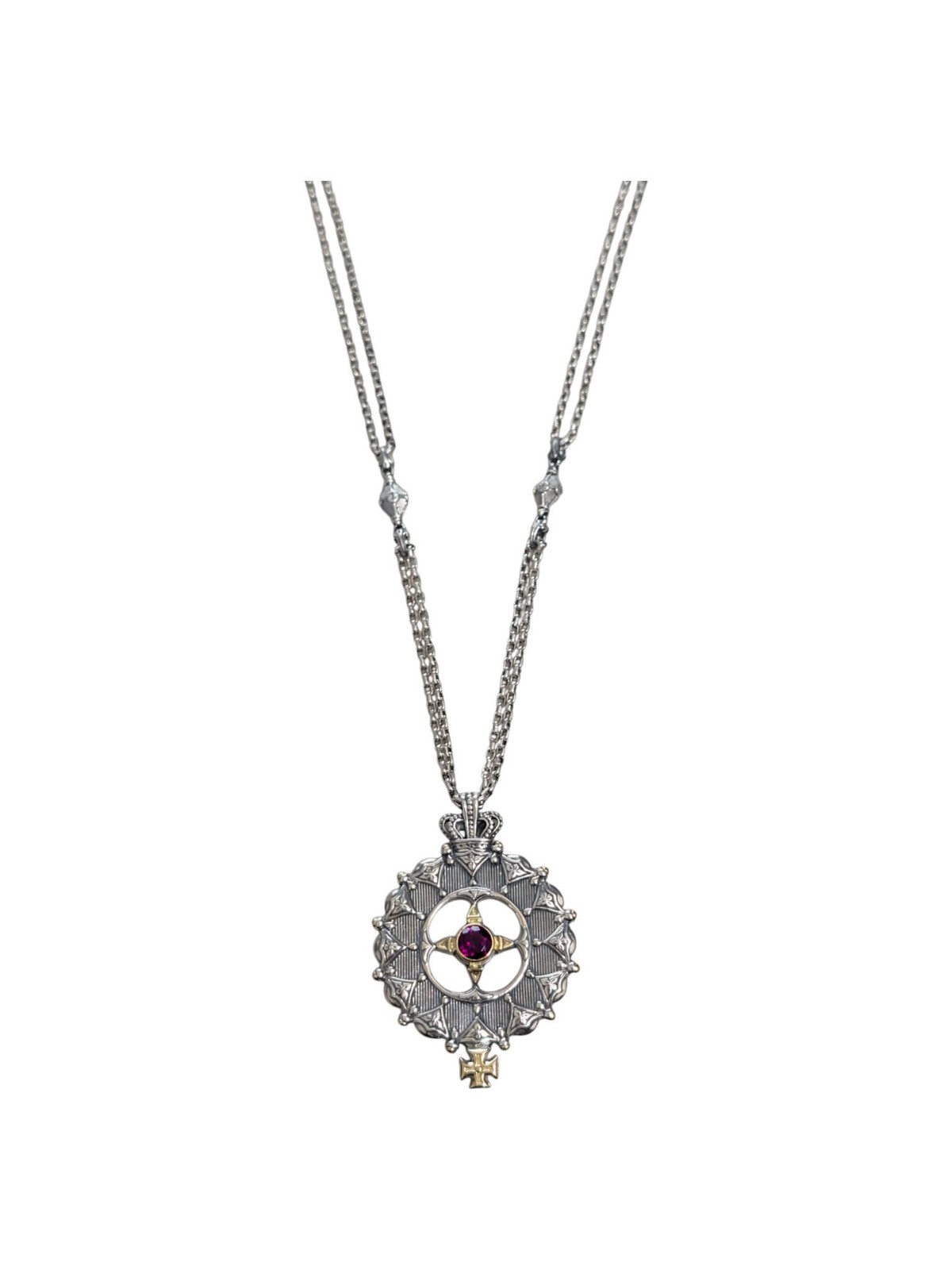 Konstantino Rhodolite Silver - 18K Gold Pendant Necklace KOMK4774-128-CUT-22 137990₽