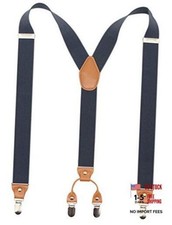 Timiot Men s Y-Back 4 Metal Clip Elastic Wide Suspenders Perfect For Charcoal