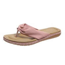 Clip Toe Bow Slippers Summer Flat Beach Shoes Flip Flops Sandals for Women