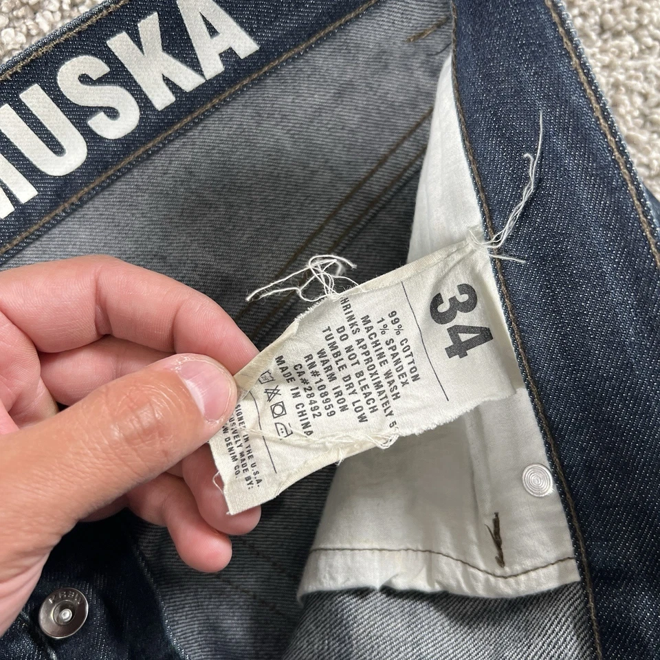 KR3W K KSLIM Jeans Masculino 34 (Adequado para 34x30) Botão Jeans Fly Slim Fit Skate Street - Imagem 3 de 4