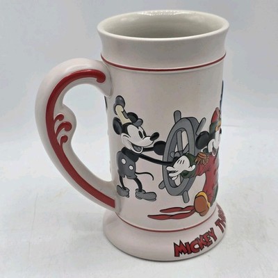 Euro Disney Mickey Mouse Tanker Mug Large Cup Rare 3D Design Through The Years