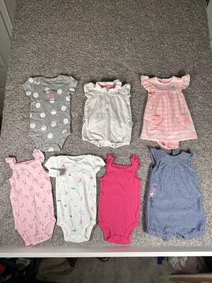 Baby Girl Clothing Lot 9M Carter s Ralph Lauren Bodysuits Rompers Dress Bundle