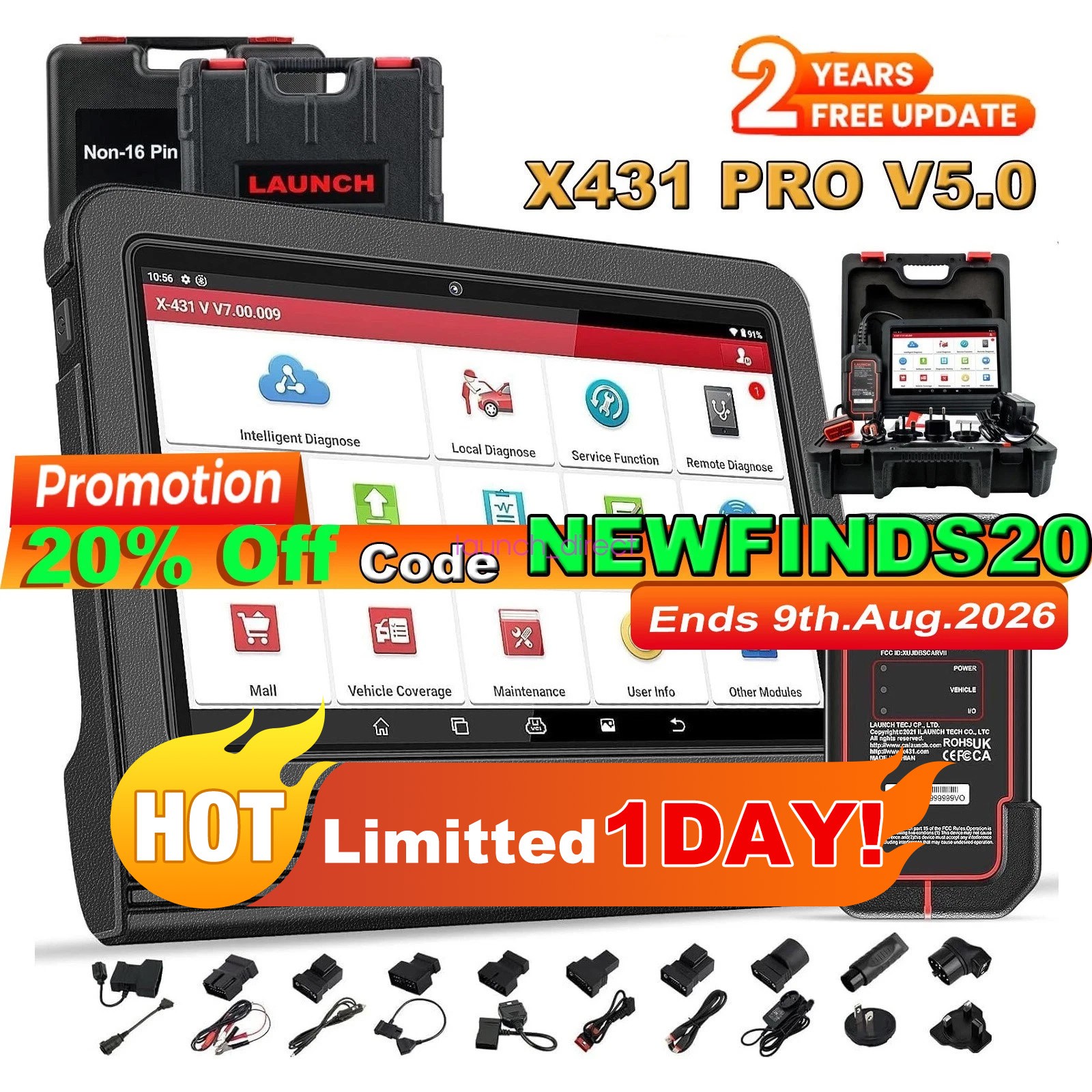 2026LAUNCH X431 PRO V5.0 V+5.0 PRO5 All Systems Diagnostic tool Car OBD2 scanner