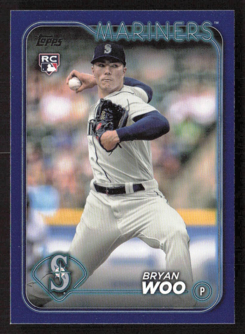 Bryan Woo 2024 Topps #12 Royal Blue Seattle Mariners