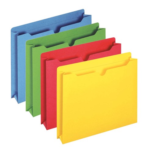 File Jackets Color File Folders with 2 inch Expanding Sides Color ...