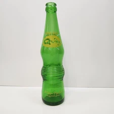 Vintage King Size Quiky Soda Bottle 10 oz Pop Green Glass ACL Grapefruit Lemon X