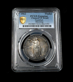1862 German Thaler Frankfurt Shooting Festival PCGS VF Details