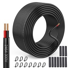 80FT 16 Gauge Wire 16 AWG 2 Conductor Electrical Wire, Stranded PVC Cord 12V Low