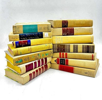Vintage Book Lot of 5 YELLOW/BEIGE Old Antiquarian Rare Decoration Hardcover....