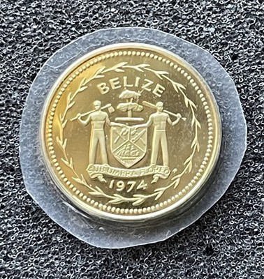 1974 Belize 5 Cents - Fork-Tailed Flycatcher - Proof Coin - TM1634