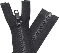 YaHoGa 2PCS 5 24 Inch Separating Jacket Zippers for Sewing 24" 2pcs, Black