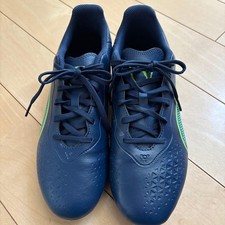 PUMA King Match Soccer Spikes JP 25.5cm US 7 Used Navy/Lime
