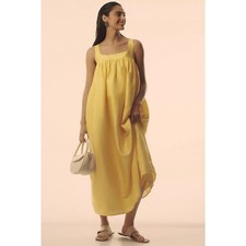 nwt ANTHROPOLOGIE x PINNACLE by Shruti Sancheti sz S Babydoll Maxi dress yellow