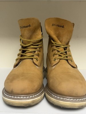 DieHard Men's Classic Soft Toe Work Boots Wheat Nubuck Leather Anti-Slip Durable