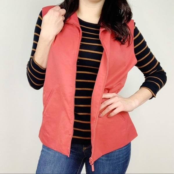 Women Eileen Fisher Vest Red Nylon 38 / M / 46