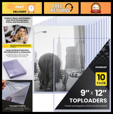 Clear 9x12 Toploader Sleeves - Semi-Rigid PVC Protectors for Photos, Posters D