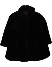 Abrigo de piel sintética para mujer Michel Alexis Reino Unido 18 XL negro CX10