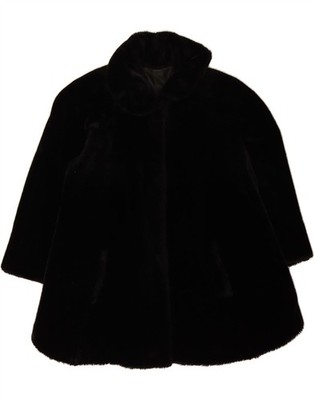 Michel Alexis Damen Kunstfell Mantel UK 18 XL Schwarz CX10
