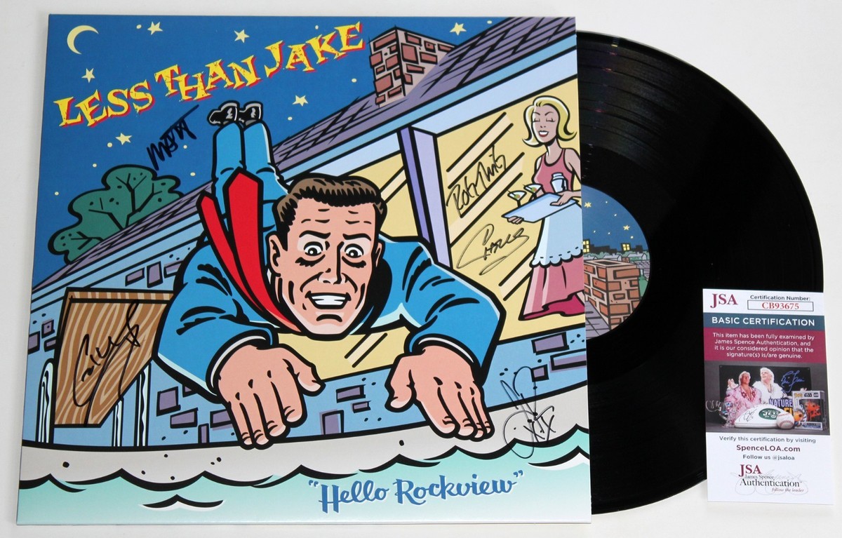 LESS THAN JAKE SIGNED HELLO ROCKVIEW LP VINYL RECORD ALBUM