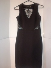 Guess Los Angeles Black Sleeveless Sheath Dress Size 2 Cutout Back Cocktail