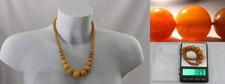 Antique amber bakelite butterscotch necklace, weight 38.9 g