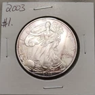 2003 Silver Eagle 1oz Coin. BU. US Mint Pure .999 Silver! NO RESERVE!