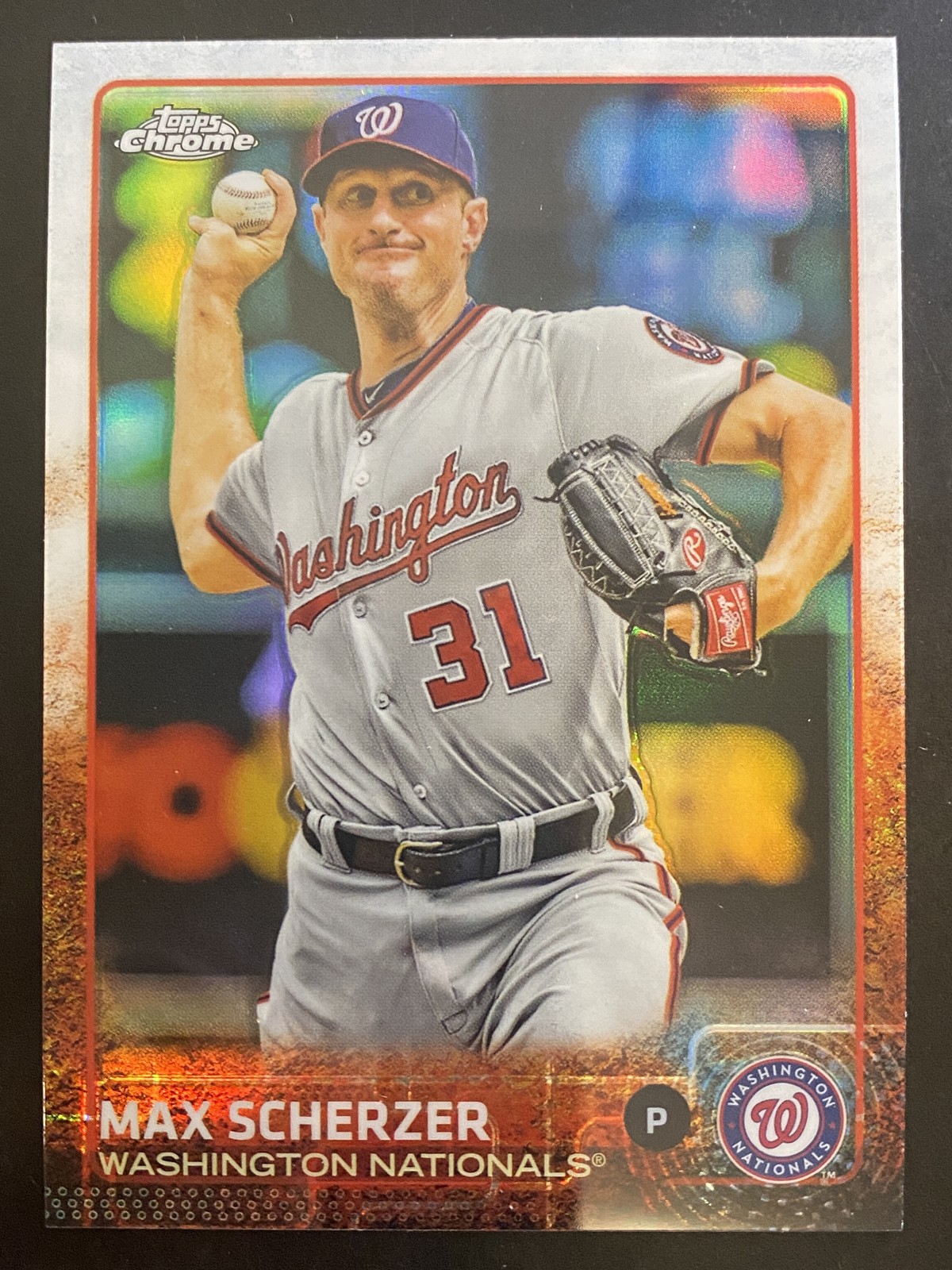 Max Scherzer 2015 Topps Chrome Baseball Refractor Washington Nationals #98