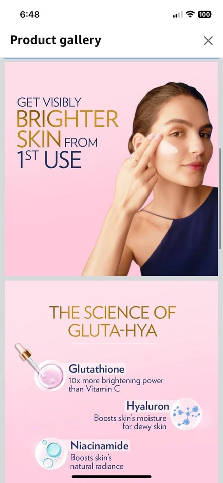 Vaselina Gluta-Hya Brillo Impecable, 200Ml + Resplandor Gluta-Hya Rocío, Loción 200Ml Foto 4 de 4