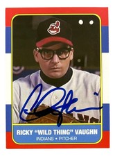 Charlie Sheen Signed Major League Ricky Vaughn Custom Trading Card PSA/DNA Holo