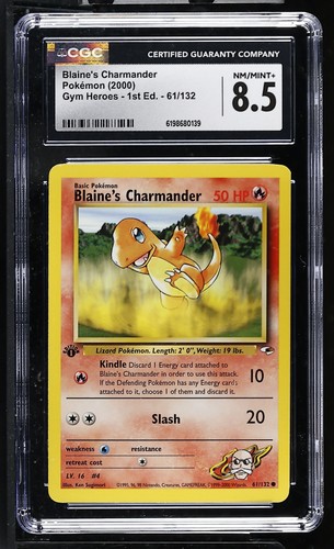 Blaine's Charmander (1st Edition) graded CGC 8.5 for sale on eBay