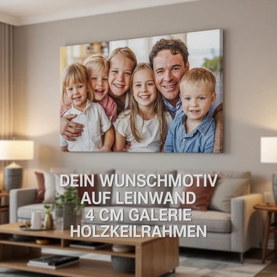 Ihr Bild auf Leinwand 4 cm Galerie Keilrahmen dein Familie Foto Wunschmotiv XXL