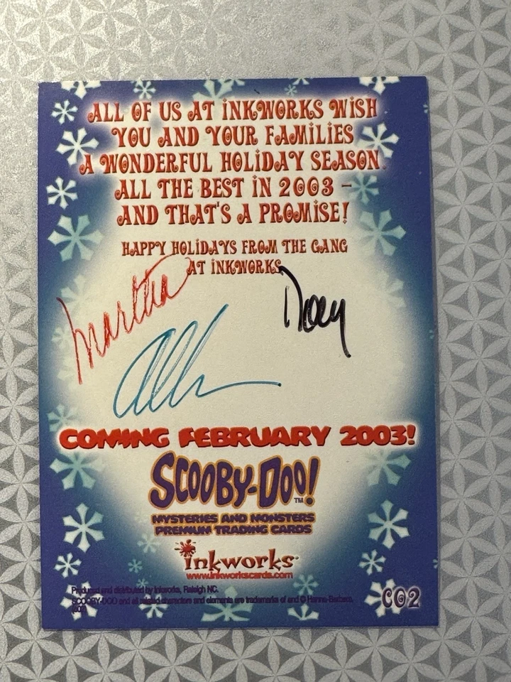 SCOOBY DOO MYSTERIES AND MONSTERS INKWORKS FOIL C02 HOLIDAY SEASON SIGNED RARE! - Image 2 of 2