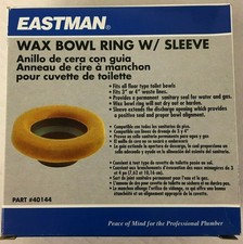 Lot of 6 Toilet Bowl Wax Ring with Sleeve FITS 3" or 4" waste lines