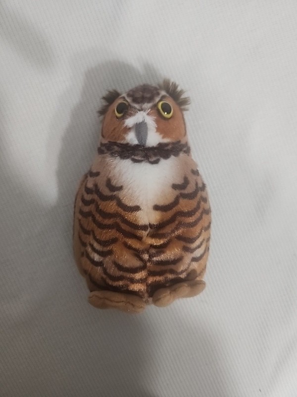 Wild Republic Audubon Bird 7” Great Horned Owl with Real Bird Sound Plush