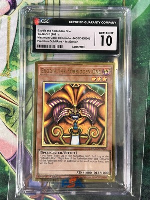 Yugioh Exodia The Forbidden One MGED El Dorado Gold CGC 10 GEM
