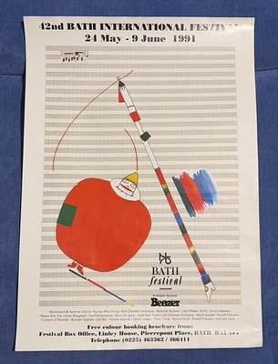 Vintage Original Poster 1991 42nd Bath International Festival Home Decor Design