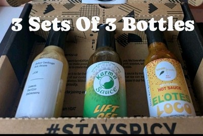 3 Sets Heatonist Hot Ones Hot Sauce Gift Set Elotes Loco Lift Off NEW