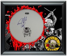 Guns N Roses Steven Adler Signed Autographed Custom Framed Drum Head Display