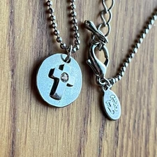 1980s Cookie Lee Necklace Silver-Tone & White Crystal Cross Charm Ball Chain 16”