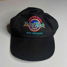 Vintage Hard Rock Cafe New Orleans Hat Save the Planet Black Made in USA