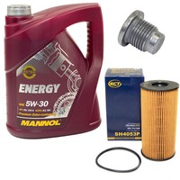 MotoröL ÖLfilter SH4053P Set 5W30 5Liter + ÖLablassschraube FüR Opel Vivaro