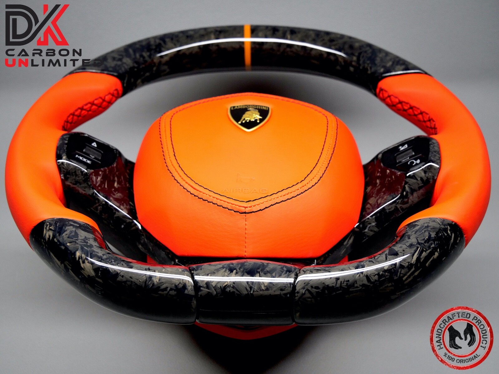 Lamborghini Aventador LP700 LP740 Arancio Dryope Forged Carbon Steering Wheel v2