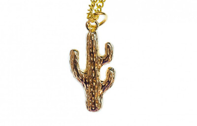 Kaktus Kette Halskette Miniblings 60cm Metall golden Wste Pflanze Vegas  Cowboy | eBay