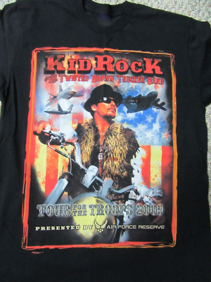 Vtg Kid Rock TOUR TROOPS Heavy Cotton S-4XL Unisex Tee Black Shirt