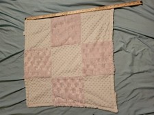 Blankets  Beyond Baby Blanket Pink White Minky Dot Swirl Patchwork