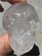 Quartz Crystal Skull w/ Chlorite, Shimmery Rainbows