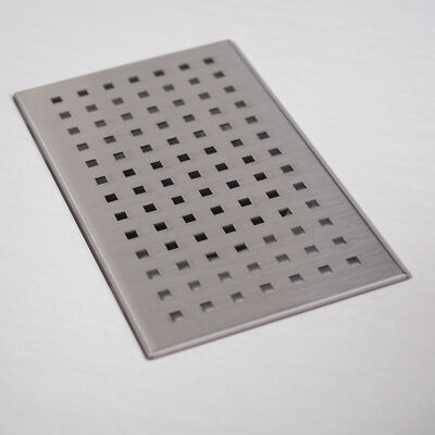 Ablaufkappe Abdeckung aus Edelstahl für SMC Duschwanne Abflussgitter 120x200 mm