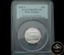 2005 S West Virginia Quarter PCGS PR69DCAM 25C Brilliant Strike Nice San Fran