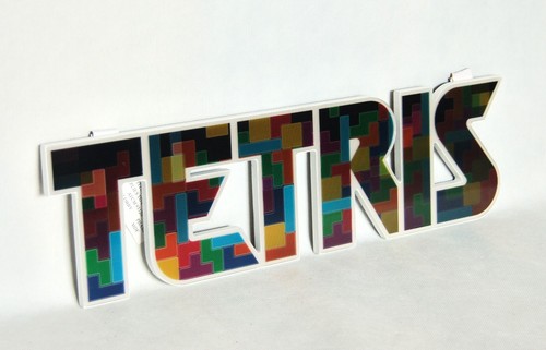 TETRIS Lenticular Circle Wood Wall Decor 18" Long - Picture 2 of 7